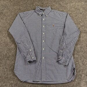 Polo Ralph Lauren Shirt Mens Medium Blue OCBD Gingham Classic Fit Button Down